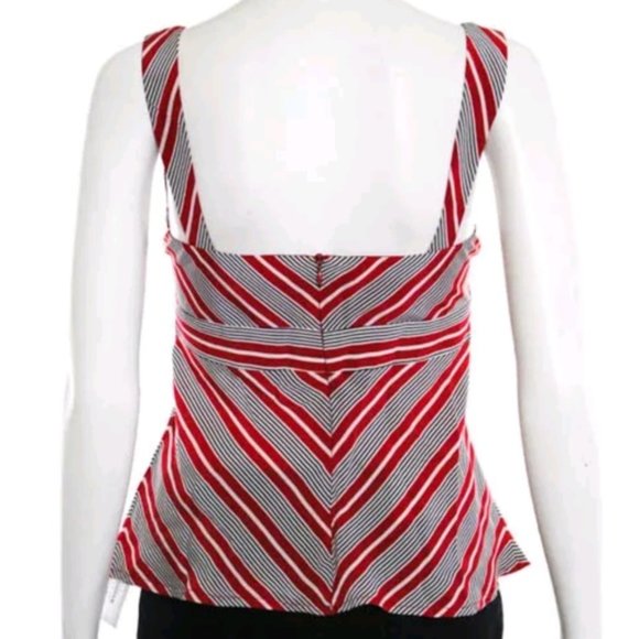 Nanette lepore silk spaghetti striped top shirt 4 - Picture 3 of 5